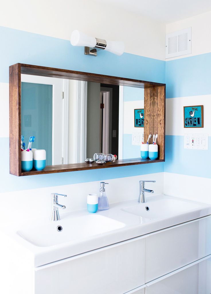 bathroom mirror ideas before u0026 after: a big sea of bright | design*sponge ROBLPOO