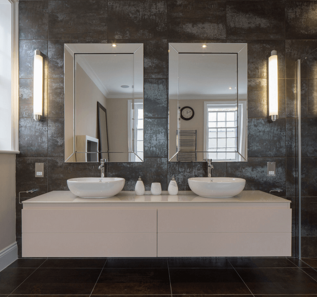 bathroom mirror ideas collect this idea double-mirror-granite-bathroom XSYETUE