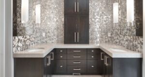 bathroom remodel ideas metal mosaic LCAQZAW