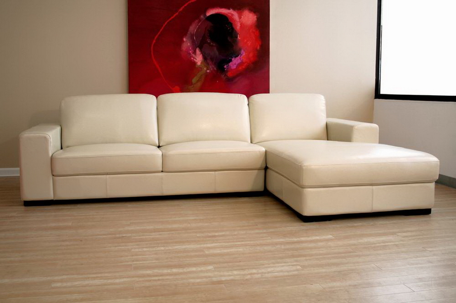 baxton studio cream leather sofa PVAYQSH