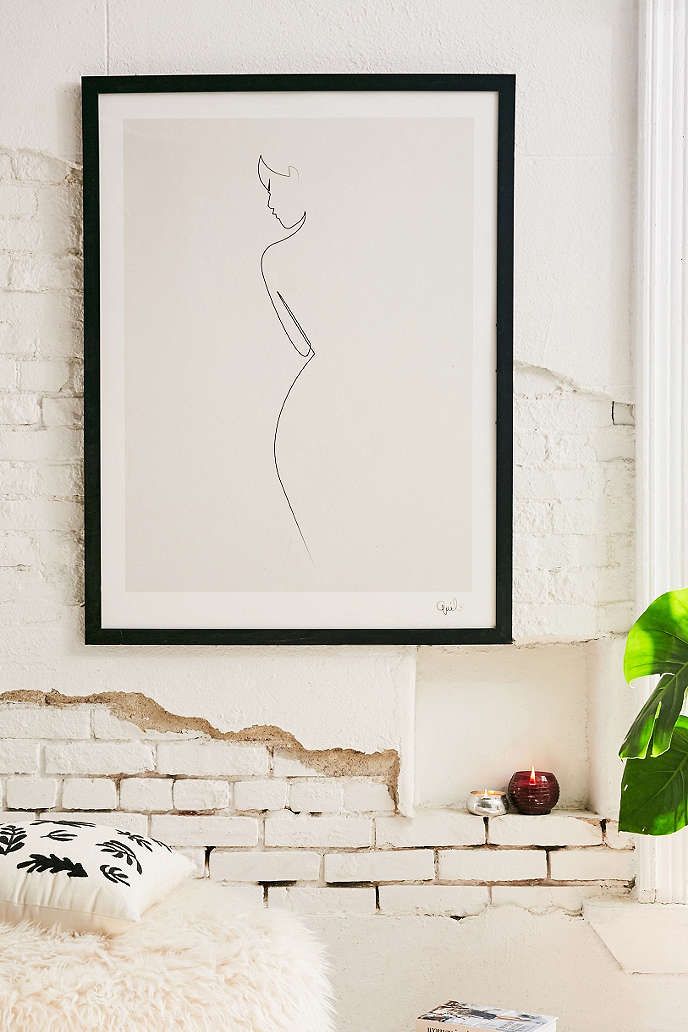 bedroom wall art quibe one line nude art print WRILEIS