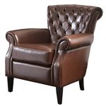 best selling franklin bonded leather club chair, brown WUIJTQJ
