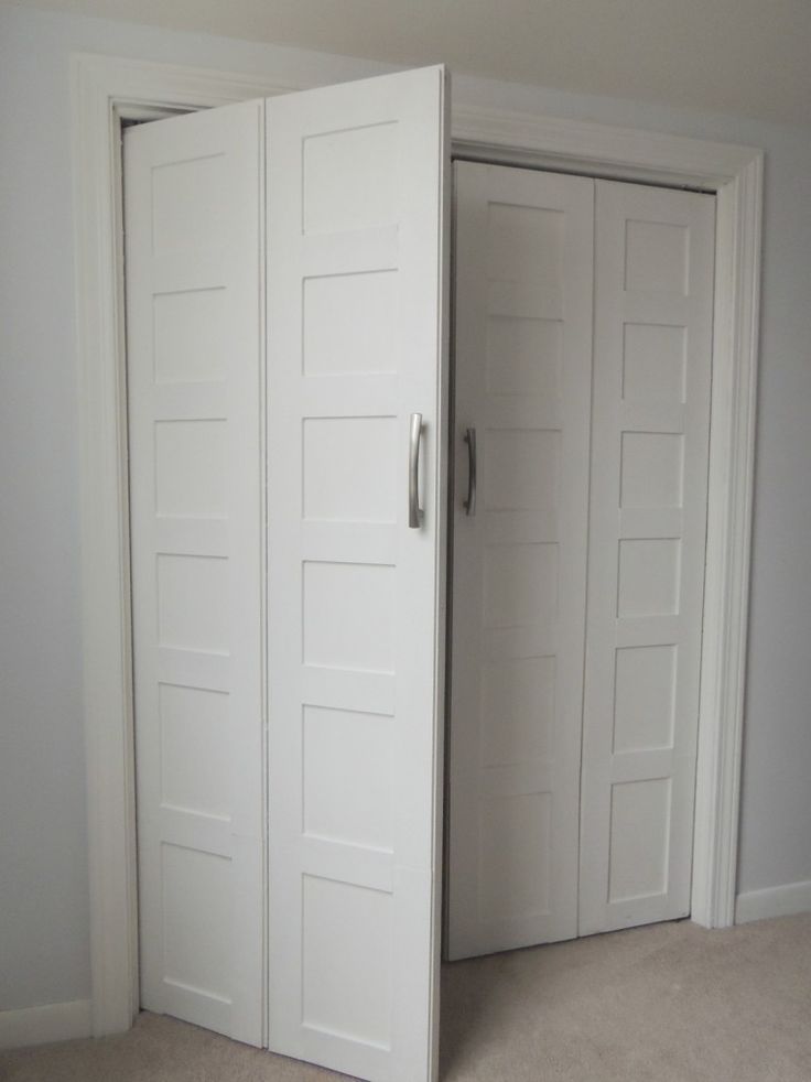 Bi fold closet door bi-fold to paneled french door closet makeover FYSNQMG