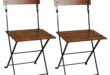 bistro chairs european folding chestnut wood side bistro chair, set of 2 OZKRNFC