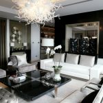 black and white living room elegance in black, white u0026 silver // kelly hoppen interiors RSGRRLR
