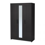 black wardrobe brimnes wardrobe with 3 doors ikea the mirror door can be placed on BJJNIAZ