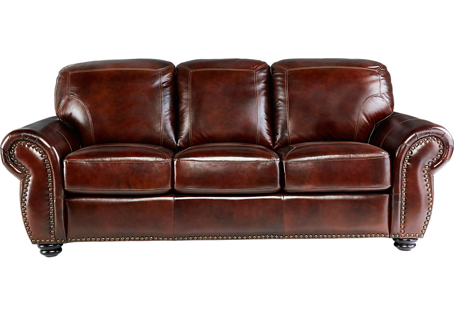 brockett brown leather sofa PEPCLZQ