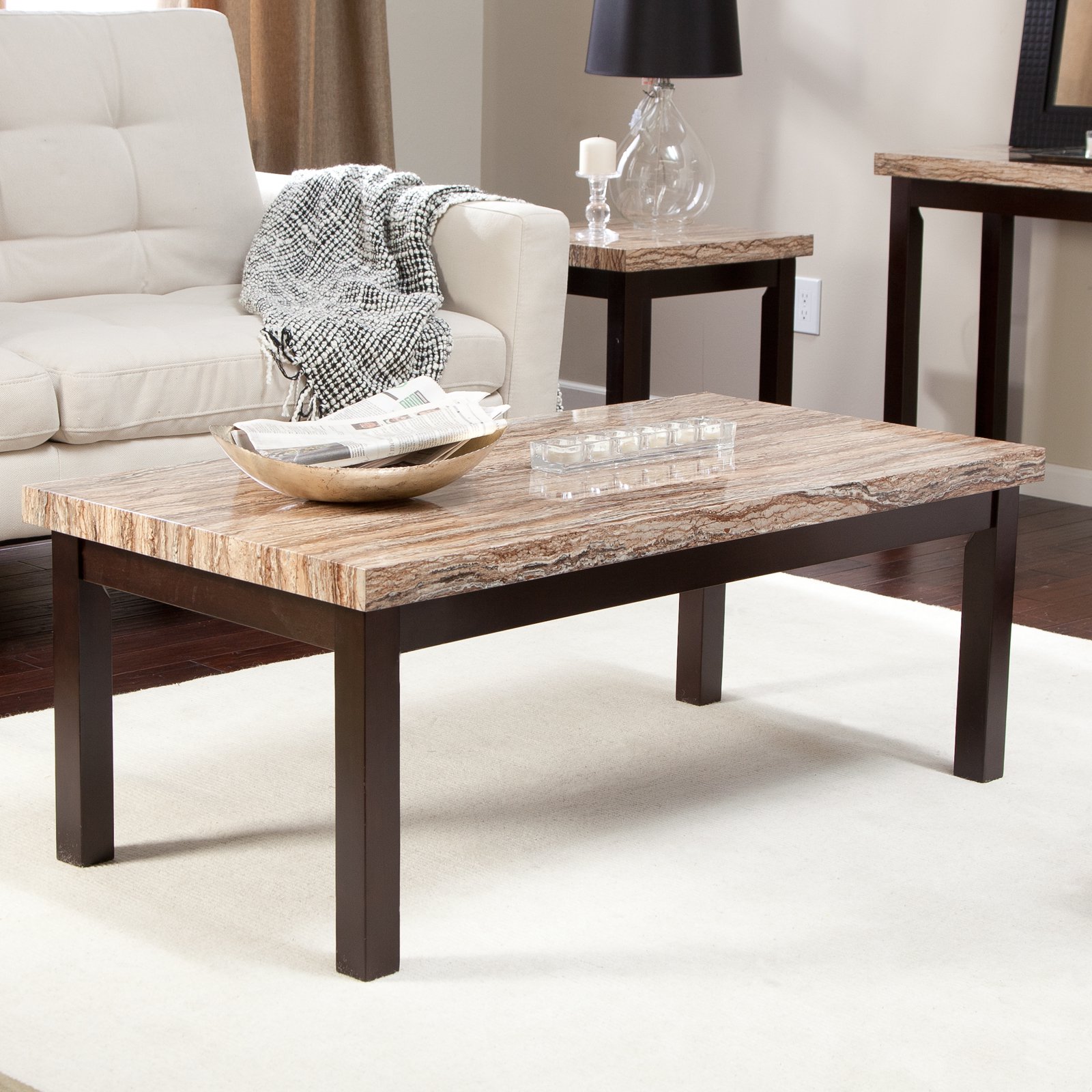 Create a unique area in the house with
  marble coffee tables