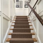 carpet runner carpeting stairs staircase traditional with black and white photography  brown runner recessed LLRGIHK