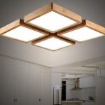 ceiling lights modern brief wooden led ceiling light square minimalism ceiling-mounted  luminaire japanese style SPLFGCB