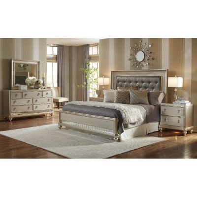 champagne 6-piece queen bedroom set - diva PHEGXRH