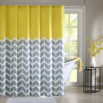 chevron curtains intelligent design nadia shower curtain in yellow JPZQCHW