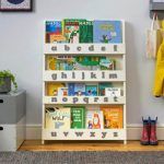 childrens bookcase childrenu0027s bookcase in soft white, lowercase alphabet SMFQOET