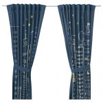 childrens curtains hemmahos curtains with tie-backs, 1 pair, dark blue length: 98  DECMSAX