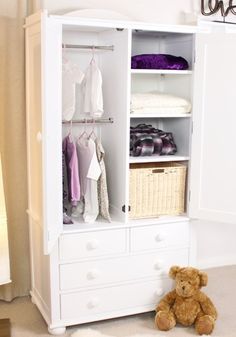 childrens wardrobe nutkin childrens single wardrobe with drawers - ccp13b | baumhaus - by VGHMGAY