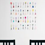 colorful kitchen wall art using spoons and a little bit of paint! cheap KAVEOCD