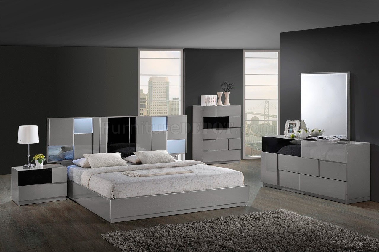 contemporary bedroom sets bianca bedroom set by global w/platform bed u0026 2 nightstands RDJSSXH