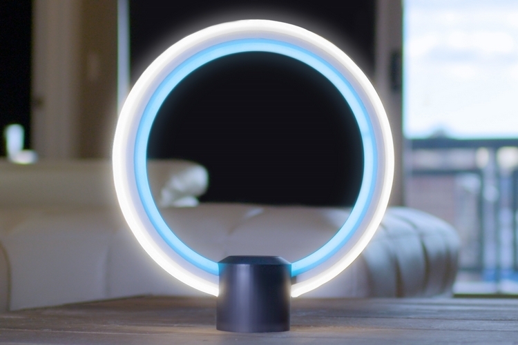 cool lamps this circular table lamp comes with amazonu0027s alexa onboard SLWTPZH
