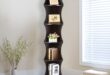 corner shelve amazon.com: go2buy 5 tier wood round wall corner shelf slim  bookshelf/bookcase tall RLBOAZG