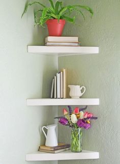 corner shelves elegant floating diy shelves OMAZMIE