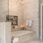 cream white ceramic tile bathroom with soaker tub GVLFJVA