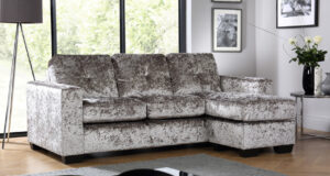 crushed velvet sofa rio silver crushed velvet corner sofa l shape POSFMJG