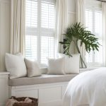 curtains for bedroom bedroom with window seat in soothing shades of white AZRRJFN