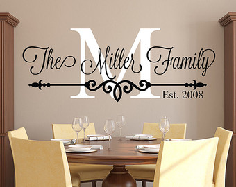 decals for walls family name wall decal - personalized family monogram - living room decor - DCBWKWW