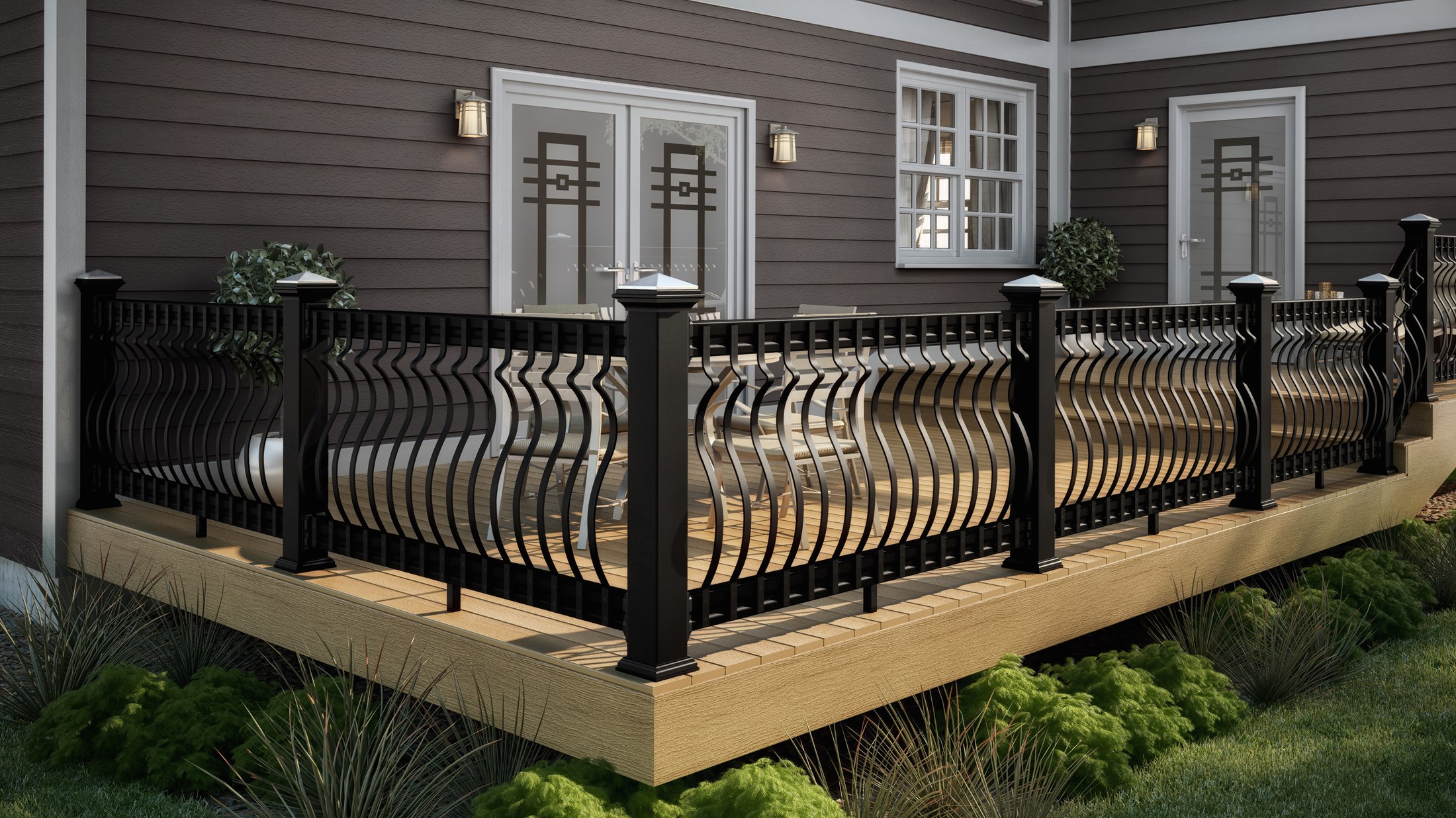 deck railing ideas deckorators black cxt architectural railing OURZDWQ