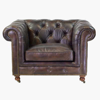 design tree home chesterfield leather club chair u0026 reviews | wayfair LWQFUHG