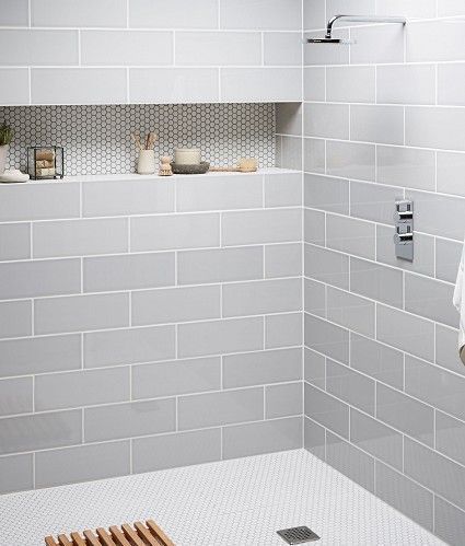 devon metro flat arctic grey gloss subway kitchen bathroom wall tiles 10 x RLIQOCF