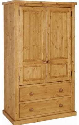 devonshire chunky pine wardrobe - 2 door 2 drawer UNRKETZ