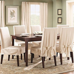 dining room chair covers sure fit cotton duck shorty dining room chair cover, natural KBRKAPW
