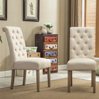 dining room chairs habit solid wood tufted parsons dining chair (set of 2) FBPBNLI