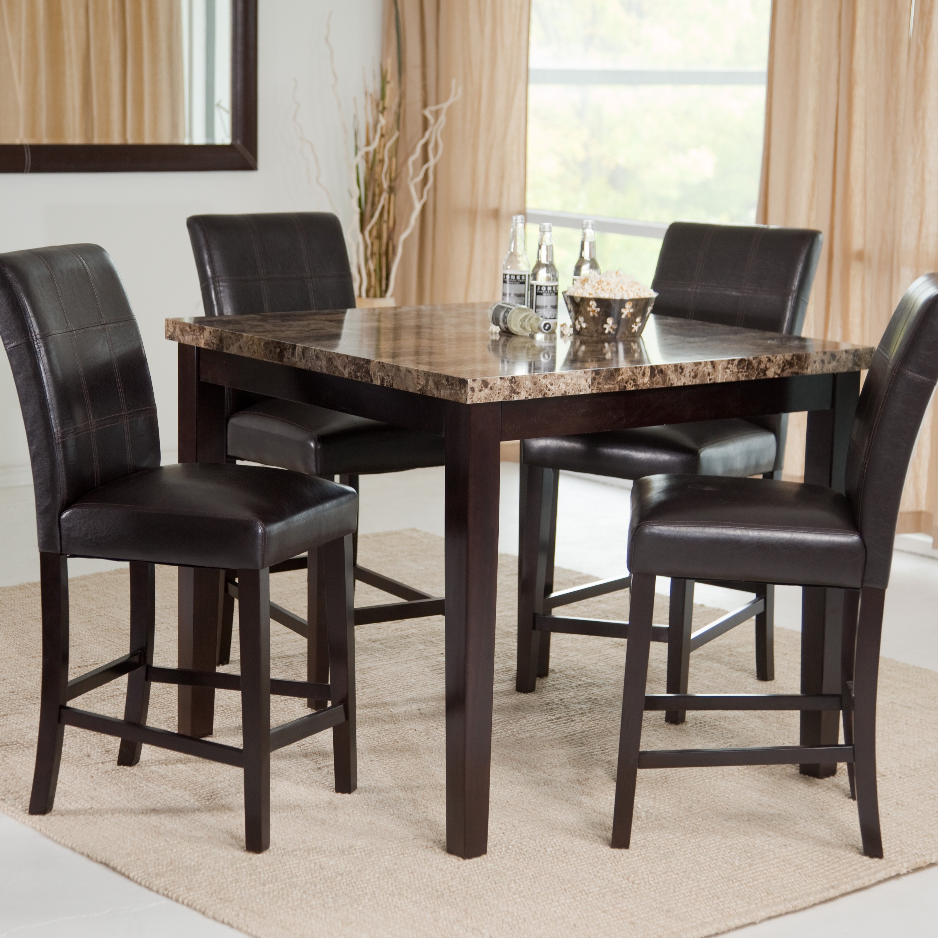 dining table set finley home palazzo 6 piece dining set with bench - dining table sets ZISTQPJ