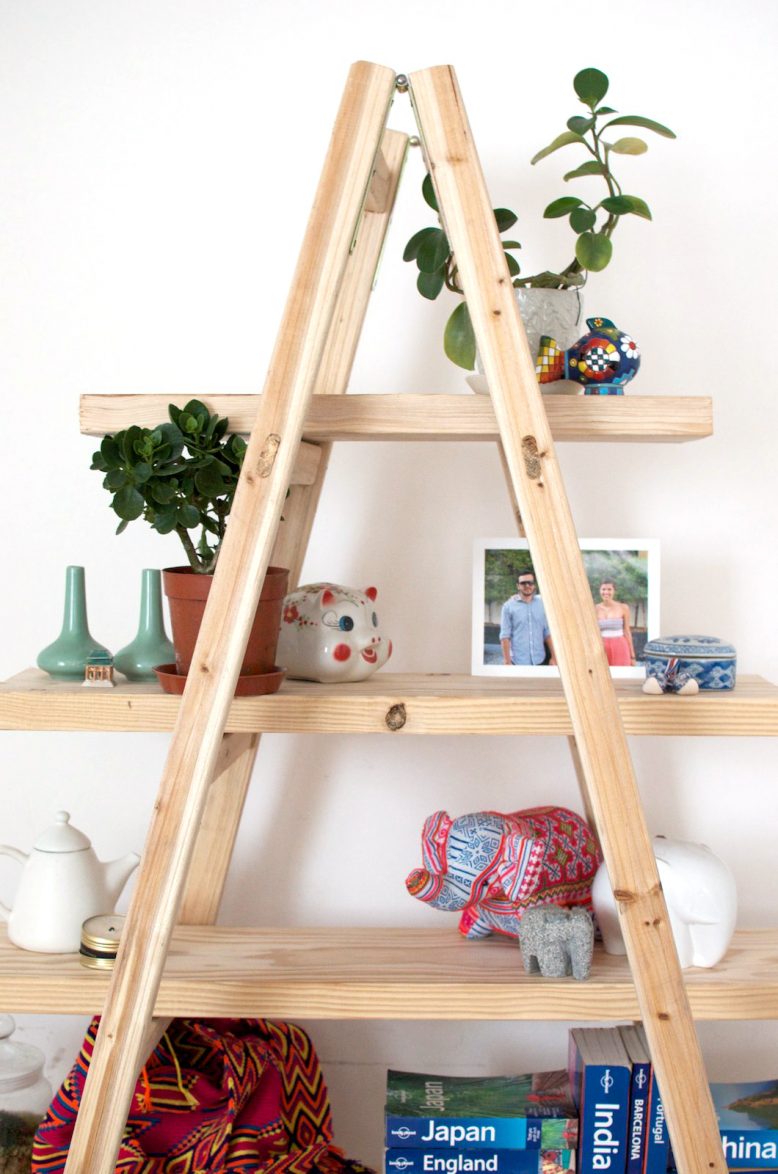 diy ladder shelves TMARTXN