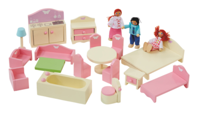 dolls house furniture george home wooden doll house furniture set | kids | george at asda IDUQKUS