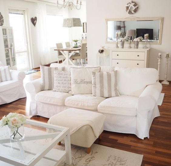 ektorp sofa in a vintage-styled living room OPNKDNB