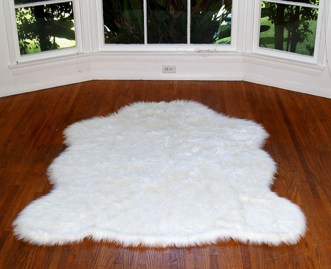 faux fur rug faux arctic polar bear rug white CJQPSPL