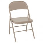 foldable chairs all steel folding chairs in antique linen (4-pack) FZPBBNW