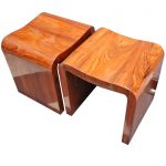 foot stools 1stdibs | pair of wooden footstools/side tables RPITGVU