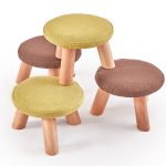 foot stools upholstered ottoman padded foot stool with 3 beech legs and removable linen BNZSLSG