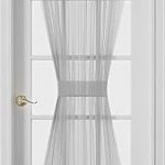 french door curtains sheer voile 72-inch french door curtain panel, white BANNCHK