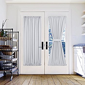 french door curtains white patio door curtain panel - pony dance solid energy efficient window YKVQMMQ