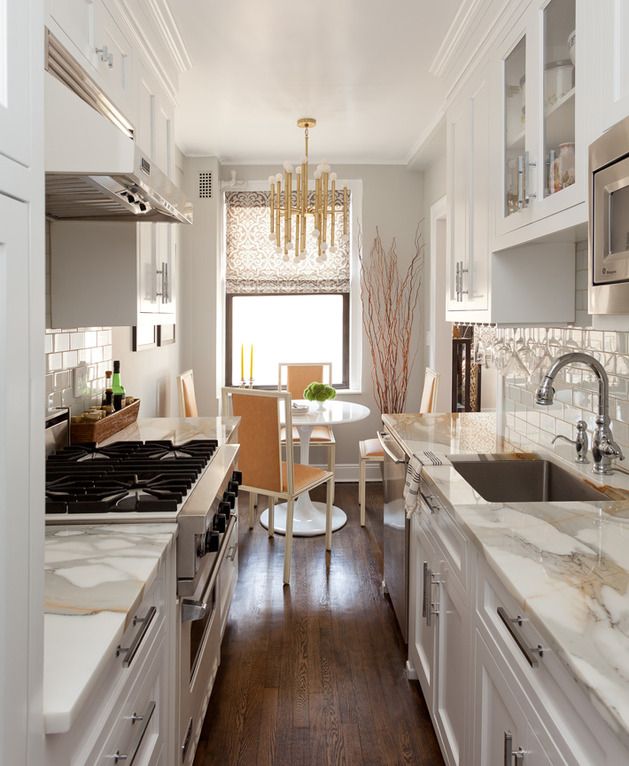 galley kitchens cozy manhattan apartment combines vintage flare with modern touches. small galley  kitchensdream FDQEVAU