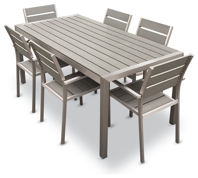 garden table and chairs set habana 7-piece outdoor dining set contemporary-outdoor-dining-sets ZRTTZNO