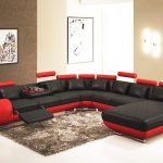 gemma modern black and red sectional sofa VETQOIK
