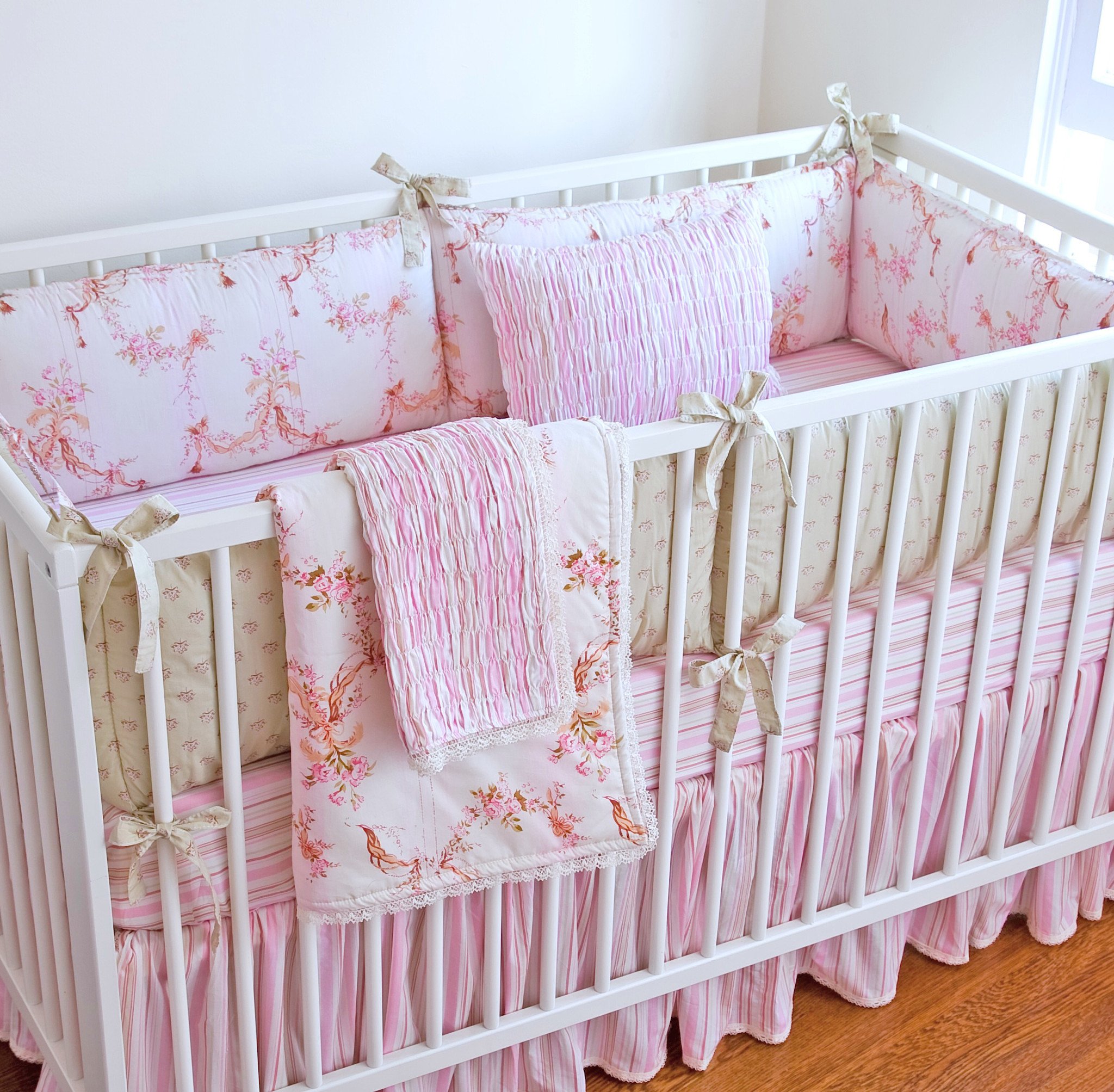 girl crib bedding girl crib sets - ivory cassandra crib bedding IHRIPQB