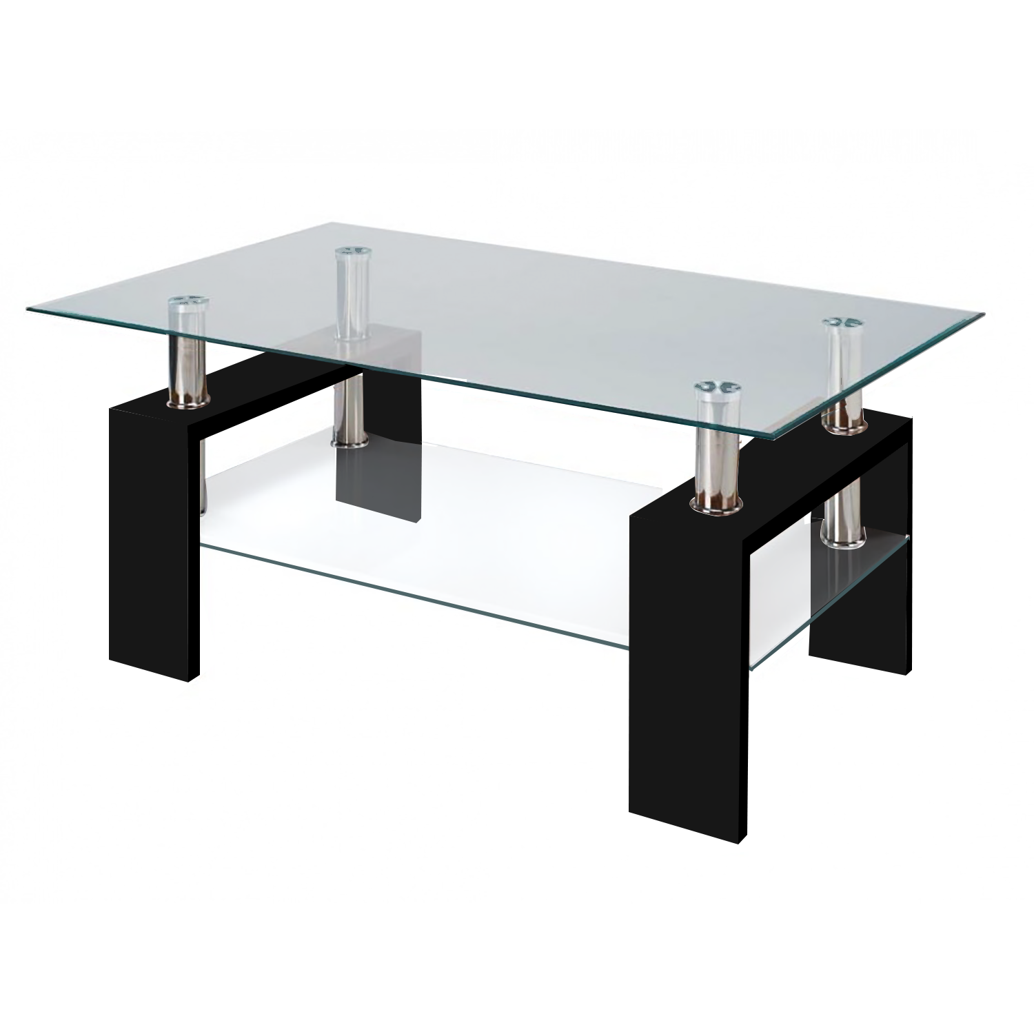 glass table modern glass black coffee table with shelf contemporary living room JWFAJML