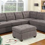 gray sectional sofa 3pc modern reversible grey charcoal sectional sofa couch with chaise and  ottoman ZJGUGDO